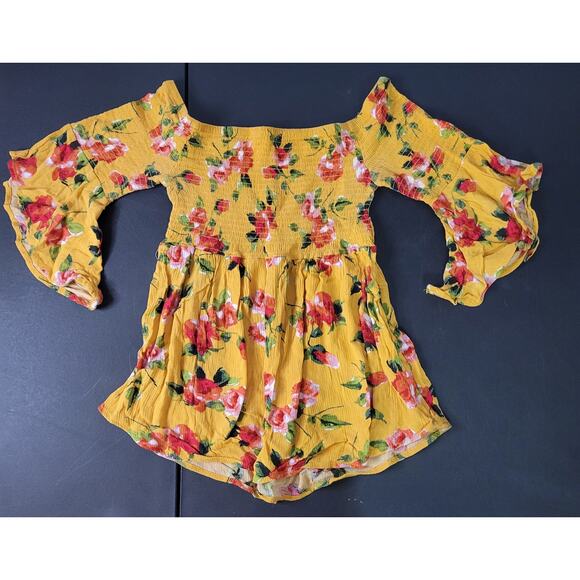 Ambiance medium yellow floral off the shoulder blouse - Picture 2 of 6